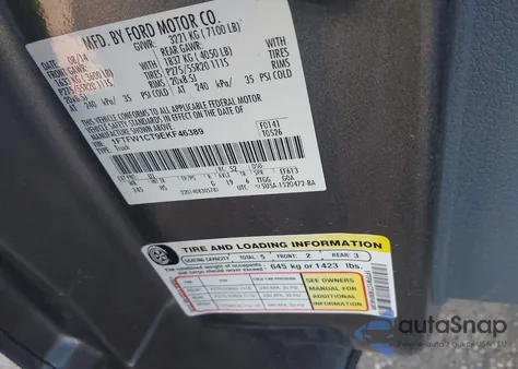 2014 Ford F-150 Lariat z USA, uszkodzony, nr VIN 1FTFW1CT9EKF46389